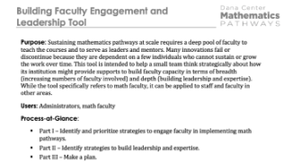 Building Faculty Engagement and Leadership Tool