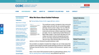 What We Know About Guided Pathways