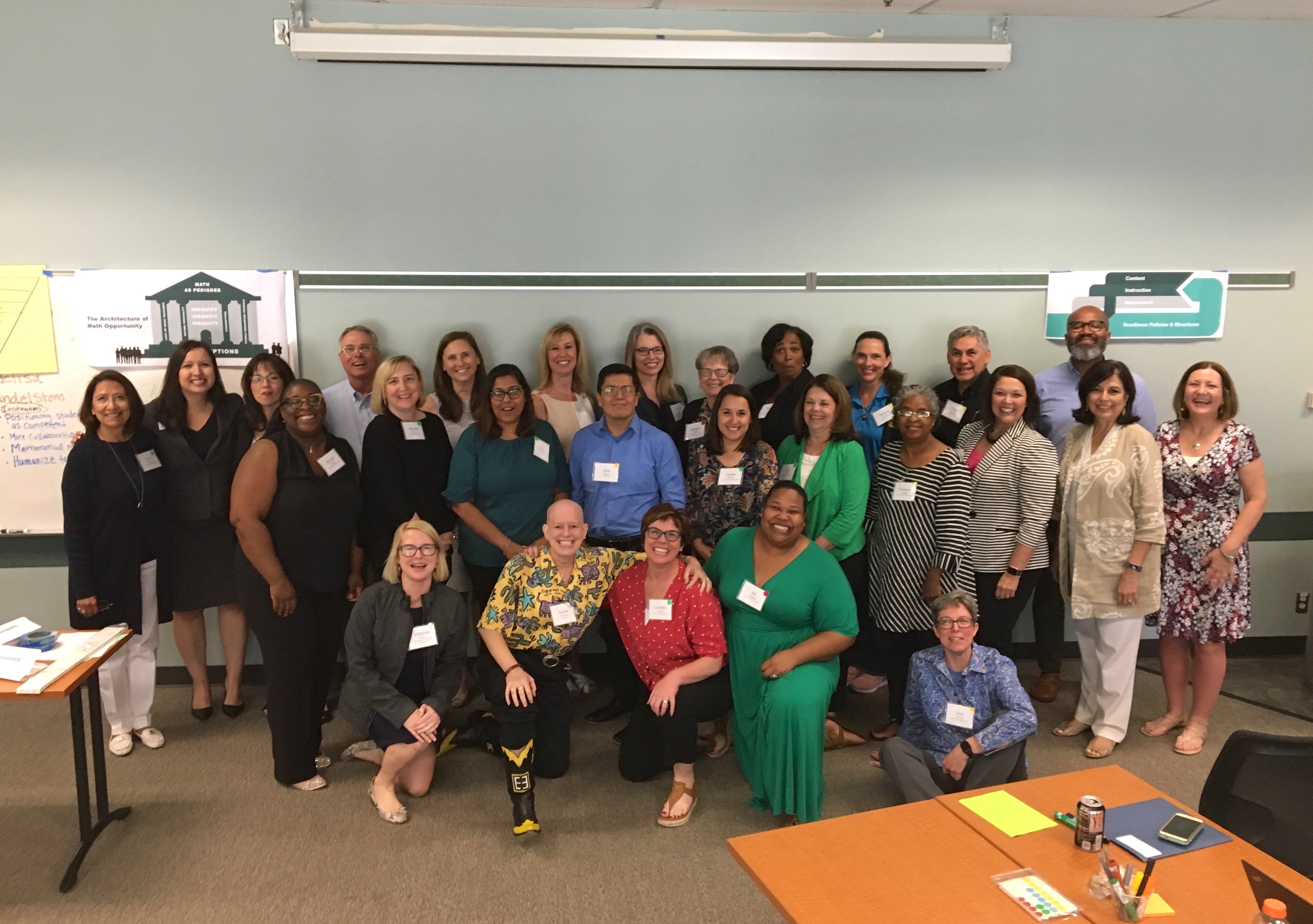 group of higher education professionals at math equity texas convening