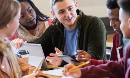 students studying