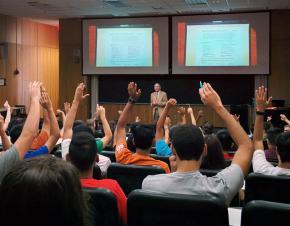 uri teaches in classroom