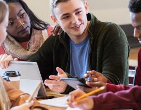 students studying