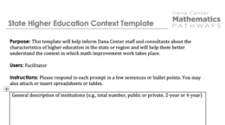 State Higher Education Context Template