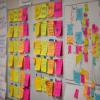 post-it notes on a board
